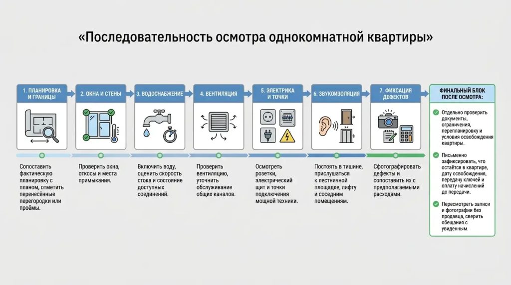 Последовательность осмотра однокомнатной квартиры